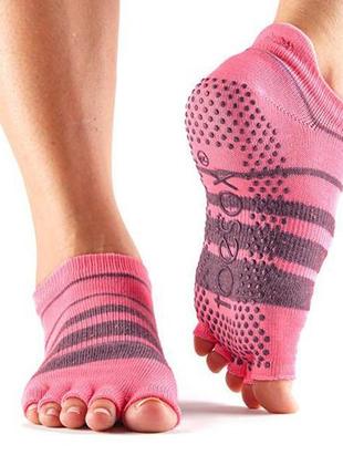 Носки для йоги toesox half toe low rise grip derby м (39-42.5)