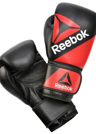 Боксерські рукавички reebok combat leather training glove червоний, чорний чол 14 унцій
