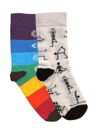 Набір шкарпеток rao socks йога 7 чакр + скелети 2 пари (42-43)