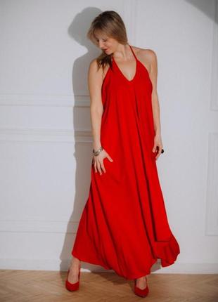 Жіноче довге плаття з відкритою спиною red pearl rao wear one size зріст 165-170 см3 фото