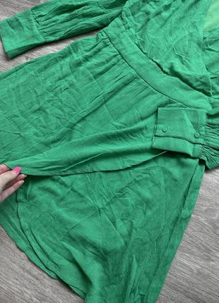 Стильное зеленое платье вискоза на запах vero moda 38/m7 фото