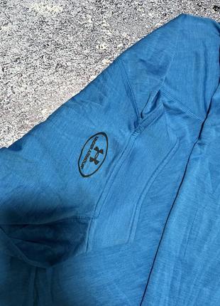 Голубая спортивная зип 1/3 кофта лонгслив мужской under armour heatgear (оригинал)6 фото