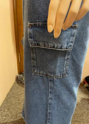Джинсовая длинная юбка юбка с карманами8 фото