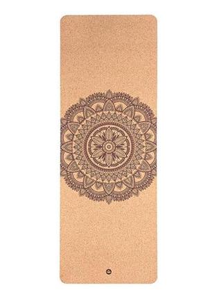 Килимок для йоги mandala bicolor bodhi корковий 185x66x0.4 см