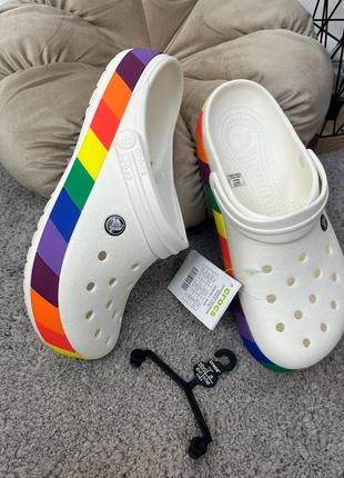 Топ продажів! crocs crocband rainbow жіночі крокси сабо