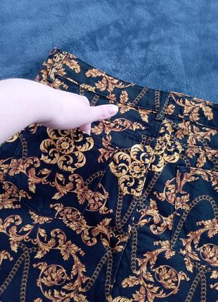Трендовая мини юбка с принтом как у versace ''цепочки''6 фото