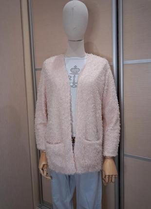 Нежно-розовый кардиган h&m, размер s, нежно-разовывающийся кардиган кофта devided