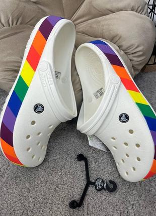 Женские кроксы сабо crocs crocband rainbow лидер продаж в наличии