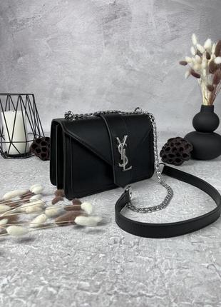 Жіноча сумка ysl silver на ланцюжку. брендові жіночі сумочки шкіряні2 фото