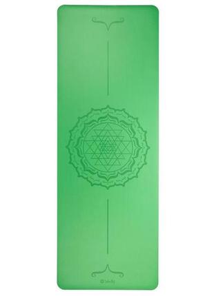 Килимок для йоги phoenix yantra mandala bodhi каучуковий зелений 185x66x0.4 см