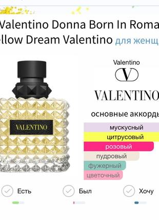 Valentino born in roma yellow dream, edp, оригинал, пробник 1.2 мл