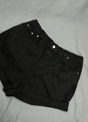 Черные джинсовые шорты2 фото
