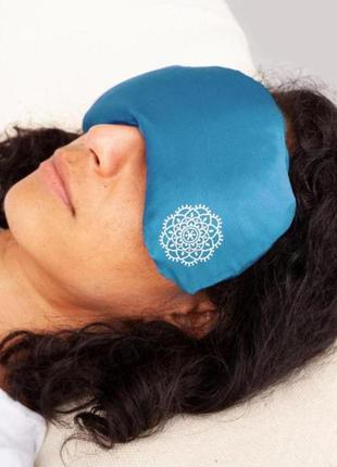 Шелковая подушка на глаза mandala bodhi голубой 23*11 см2 фото