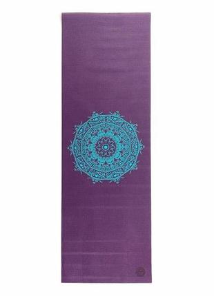 Килимок для йоги bodhi leela mandala баклажан — бірюзова мандала 183x60x0.4 см