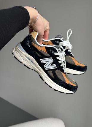 Нью беленс кроссовки черные с оранжевым new balance 990 black/orange1 фото