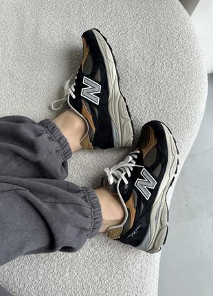 Нью беленс кроссовки черные с оранжевым new balance 990 black/orange8 фото