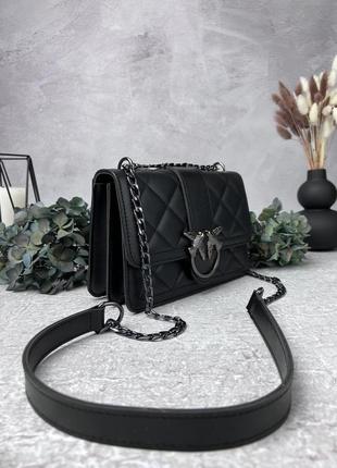 Жіноча сумка pinko black diamond на ланцюжку. брендові жіночі сумочки шкіряні3 фото