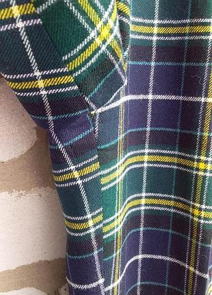 Яркие сочные брюки штаны клетка🍀шотландка классика шерсть6 фото