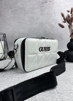 Жіноча сумка guess square white біла. брендові жіночі сумочки шкіряні4 фото