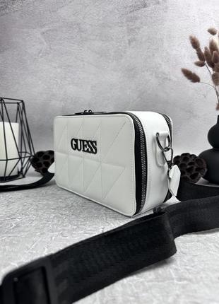 Жіноча сумка guess square white біла. брендові жіночі сумочки шкіряні3 фото