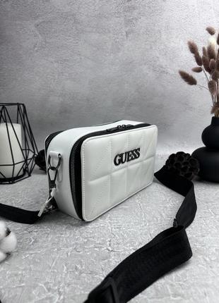 Жіноча сумка guess square white біла. брендові жіночі сумочки шкіряні5 фото