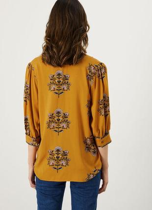 New! гірчична блуза в етнічному стилі moonsoon 🧡6 фото