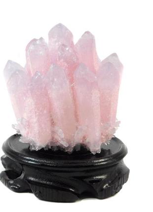 Рожевий кварц кристал на підставці, 340г