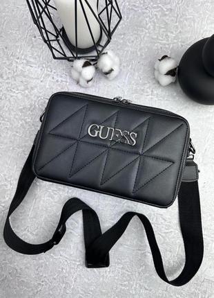 Жіноча сумка guess square black. брендові жіночі сумочки шкіряні6 фото