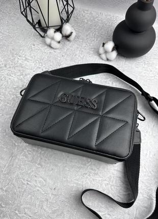 Жіноча сумка guess square black. брендові жіночі сумочки шкіряні8 фото