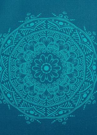 Килимок для йоги bodhi leela mandala петроль — бірюзова мандала 183x60x0.4 см2 фото