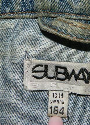 👦💙 13-14 лет джинсовая плотная синяя куртка на мальчика подростка subway10 фото
