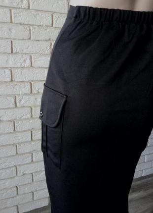 Актуальная  юбка карандаш высокая посадка на пуговках с накладными карманами s/36 рост 1646 фото