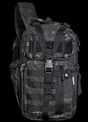 Однолямочный тактический рюкзак со скрытым отделением для оружия camotec tcb multicam black, военный рюкзак