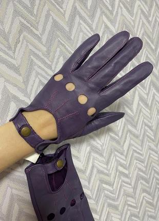 Кожаные женские перчатки genuine leather1 фото
