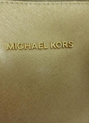 Сумка шкіряна michael kors selma gold4 фото