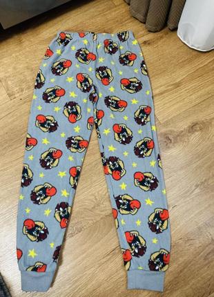 Пижамные домашние флисовые штаны 7 8 9 лет1 фото