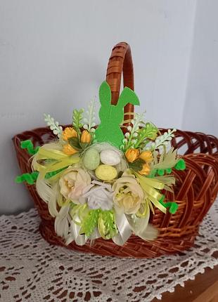 Декор для кошика, великодній кошик, пасхальний декор на кошик