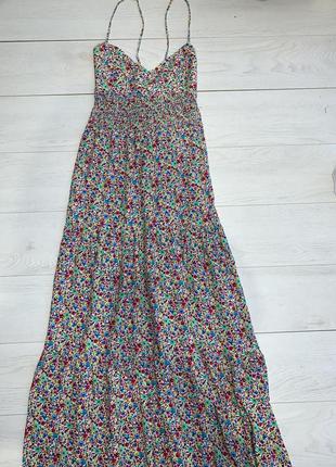 Длинное платье платье в цветочный принт вискоза zara m4 фото