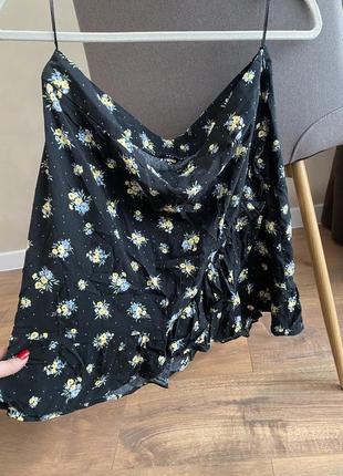Спідниця у квітку юбка с рюшой2 фото