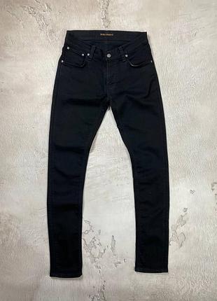 Nudie jeans черные брюки джинсы мужественные нуды