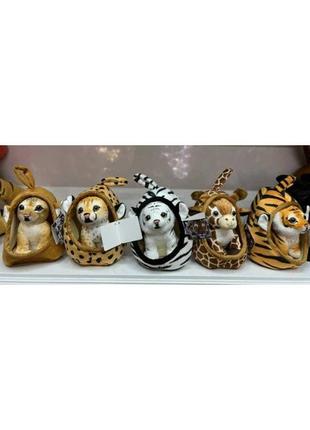 Мягкая игрушка "африканские животные тигер, жираф,  гепард в домике" 5-ть видов (c64337)