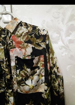 Красивейшая цветочная блуза-рубашка с карманами missguided4 фото