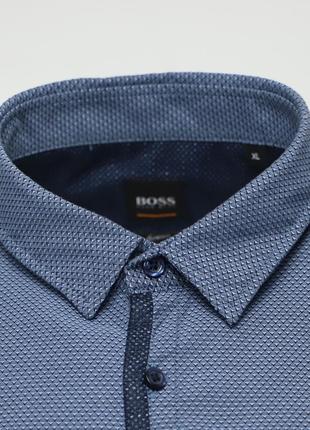 Мужская синяя рубашка hugo boss оригинал [ xl ]4 фото