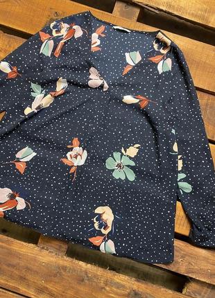 Женская блуза в горох и цветочный принт george (джордж ххлрр идеал оригинал разноцветная)