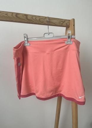 Женская спортивная юбка nike хл юбка для спорта с шортами найк розовая юбка1 фото