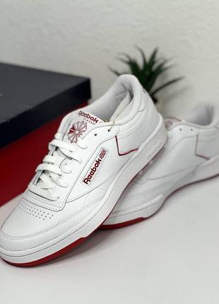 Кросівки reebok classic qlb розмір 40,5 білі з червоною підошвою6 фото