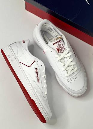 Кросівки reebok classic qlb розмір 40,5 білі з червоною підошвою8 фото