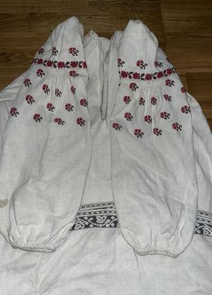 Сорочка вишиванка вишита старовинна льон1 фото