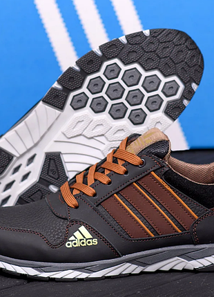 Мужские кожаные кроссовки  tech flex brown  902 brown