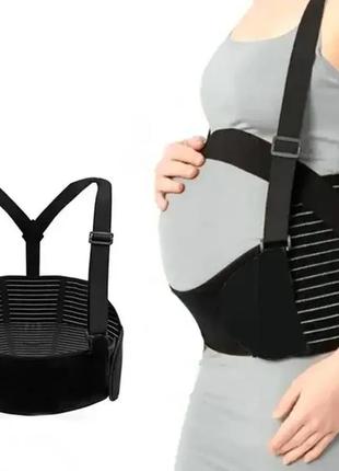 Бандаж для беременных с резинкой через спину для поддержки до-послеродовый эластичный утягивающий корсет1 фото